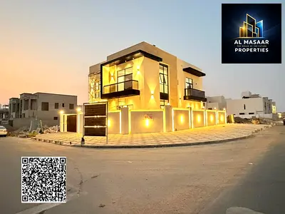 Corner property facing two streets; the villa consists of two floors plus a large roof terrace. Off