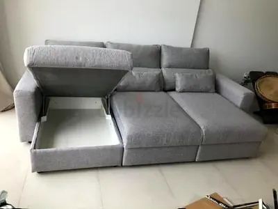 Ikea Eskilstuna L shape sofa bed with storage