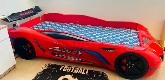 Red Sports Car Kids Bed without Mattress - Good Condition