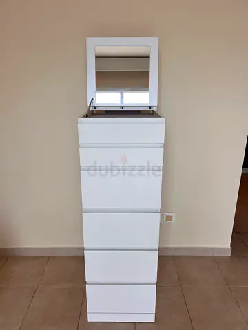 **IKEA MALM Chest of 6 Drawers with Mirror – Very Good Condition**