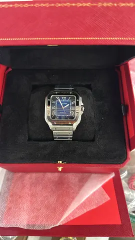 Stainless Steel Men's Wristwatch with Blue Dial in Presentation Box