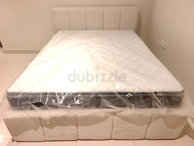 Queen fabric bed frame like new