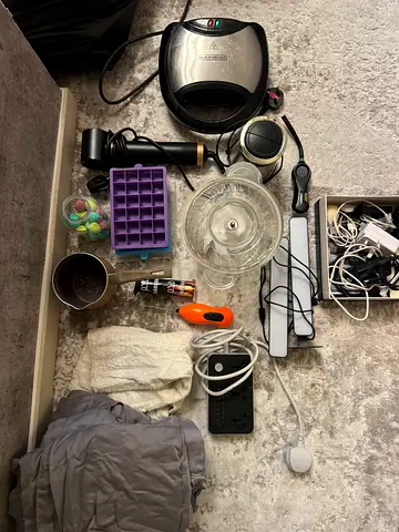 Kitchen appliances and home set: waffle maker, blender, hair dryer and more