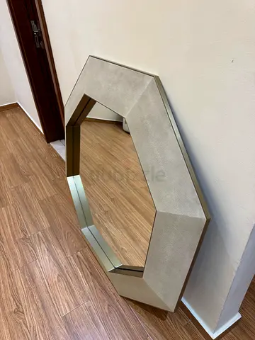 Hampton Octagon Mirror in Grey Shagreen H80 W80 D10 cm
