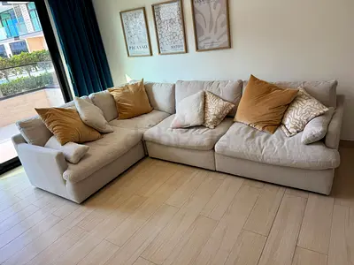 Home Centre swin feather 🪶 filled L Shape Sofa