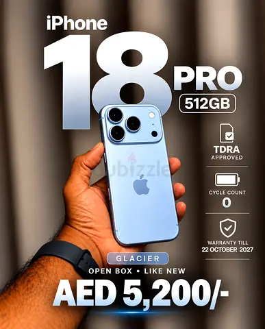 Iphone 18 pro 512GB Glacier TDRA- (cycle count-0)