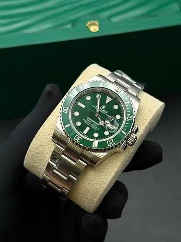 Rolex Submariner Date "Hulk" (Ref. 116610LV), a luxury stainless steel wristwatch featuring a sunbur