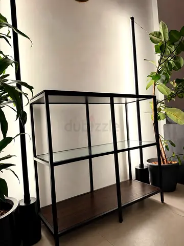 Industrial-style 3-tier Metal & Glass Console Shelf (Excellent Condition)