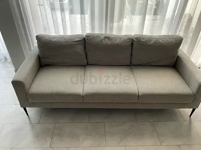 Grey Fabric 3-Seater Sofa