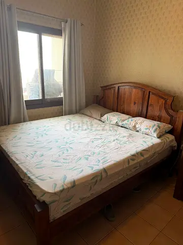 Solid Wooden Double Bed Headboard with mattress - Classic Design