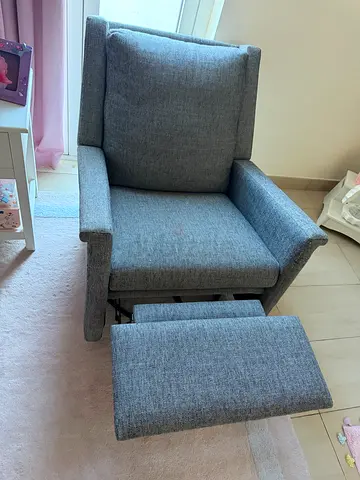 Grey Fabric Recliner Nursing Chair - Excellent Condition - Pottery Barn