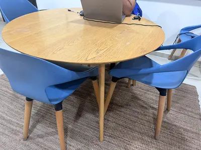 Round Wooden Dining Table- Table Only. package with 5 Chair 600 AED