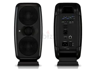Pair of active studio monitors  — powered speakers with controls (black)