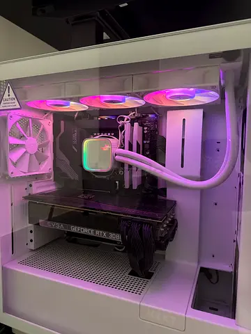 Custom white gaming PC with intel i7-13700KF RTX 3080ti, AIO liquid cooling, 32GB RAM SSD 4 TB