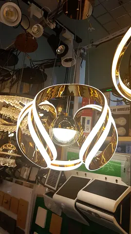 Modern LED Pendant Ring Chandelier - Gold Finish RIMOT control dimmable