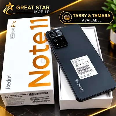 Redmi Note 11 Pro 5G - 8GB RAM, 256GB, Black - Excellent Condition