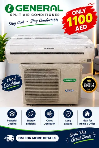 O General Split AC (Used) - Good Condition, 1100 AED