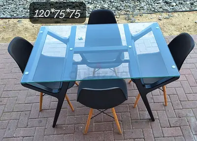 Glass 4chairs dining table set available ready to sell