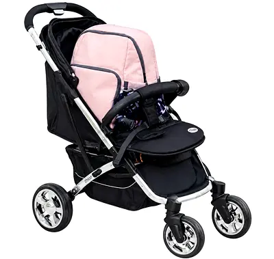 4 -Wheel Baby Stroller with Storage Basket - Good Condition ( flight cabin foldable model )