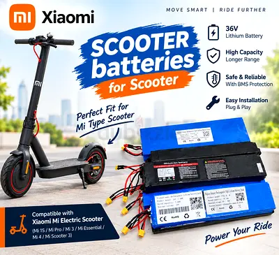 New 36V and 48v Lithium Battery Pack for Electric Scooter (Plug & Play)