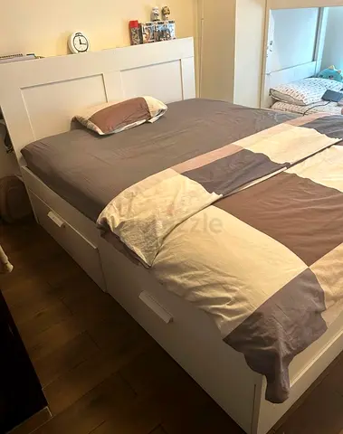 IKEA Brimness Queen size bed frame with mattress (good condition)