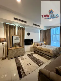 Furnished Studio for Monthly Rent in Al Bustan Ajman Opposite the Bus Station, Second Occupancy, All