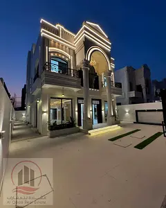 Villa  for sale at Ajman  -Al Heloi area  the Villa 4000 sqft  G + 1  ( 5  Master room +big court + 