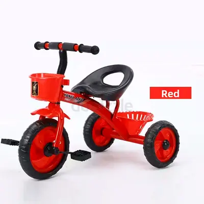 Red Kids Tricycle with Front Basket and Rear Storage - Good Condition