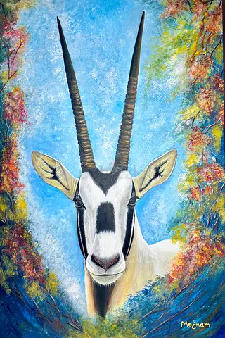Original Oil Painting of Oryx/Antelope by Moenam