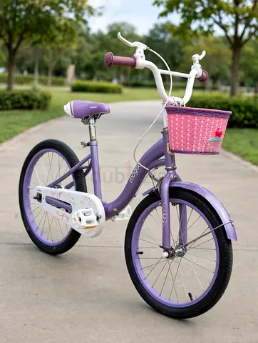 Purple 20" Kids City Bike with Basket — Good Condition