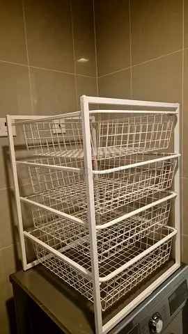 White 5-Tier Metal Wire Storage Rack with Pull-Out Baskets