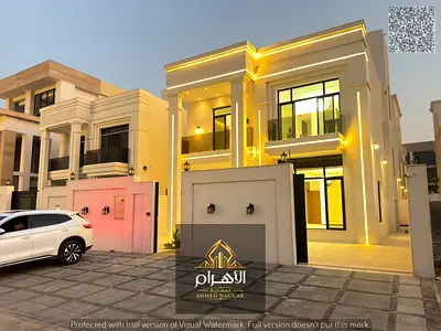 Registration fees, electricity, and water included | Luxurious 4,300 sq. ft. villa for sale in Al Helio 2 | 5 bedrooms, G+2 | Custom-finished | Compet