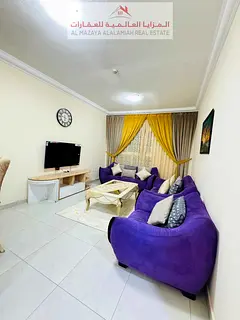Fully Furnished Two Bedroom Apartment with Living Room for Monthly Rent in Al Taawun