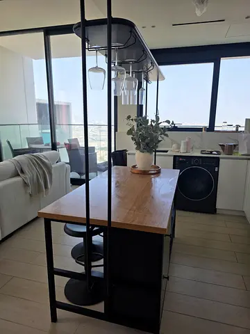 Kitchen island and bar stools