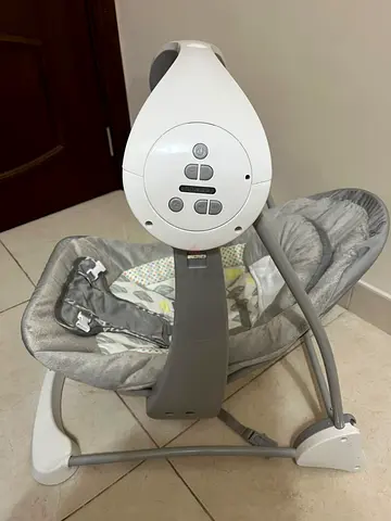 Fab N Funky Portable Baby Swing / Bouncer - Grey, Foldable, Adjustable Recline