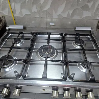 Used 5-Burner Stainless Steel Gas Hob - Good Working Condition