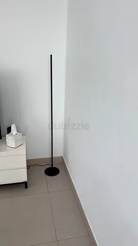 Slim Black LED Floor Lamp - Minimalist Design, Excellent Condition, 2 colour light, dimmable
