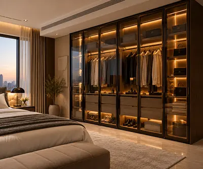 Luxury Custom Wardrobes & Glass Closets | 5-Year Warranty