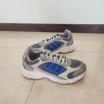 Adidas Grey and Blue Men's Athletic Sneakers, Size 37,5 - Light Use