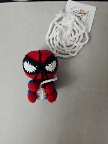 Handmade Crocheted Spider-Man Keychain / Mini Plush/car dashboard hanging