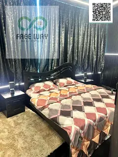 For rent: One-bedroom apartment with a living room, fully equipped, two bathrooms, full view of the 