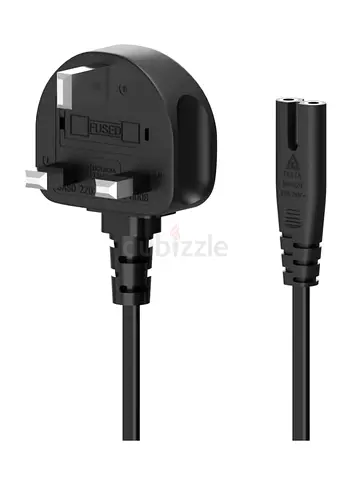 UK 2-Prong AC Power Cord with Fuse – New