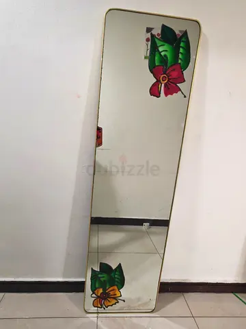 Full-Length DecorativeMirror with Floral Corners