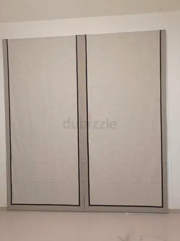 Pair of Beige Fabric Roman Curtains/Blinds - Good Condition
