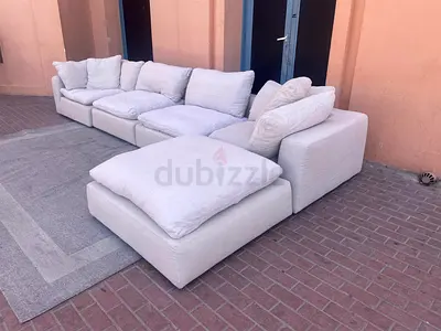 Stylish Comfort Marina Home feather 🪶 filled Modular Living room Sofa with footstool
