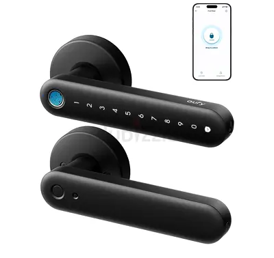 Eufy C32 Smart Fingerprint + PIN Door Handle Lock (Bluetooth App Control) - Black