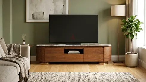 Beautiful Marble-Top TV Trolley