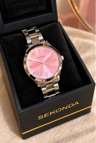 Sekonda stainless steel ladies watch with pink dial - like new