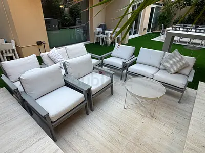 Outdoor patio seating set - 2 sofas, 4 armchairs with cushions - IKEA OP 4830AED