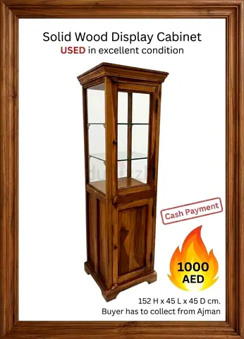 Solid wood display cabinet